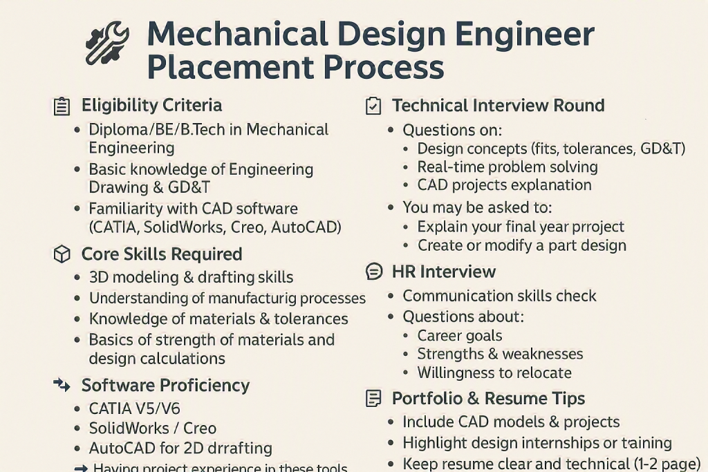 Mechanical Design Engineer Placement Process - CADCAMGURU Institute